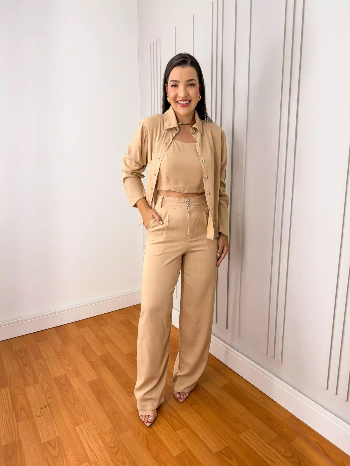 Conjunto 3 peças linho