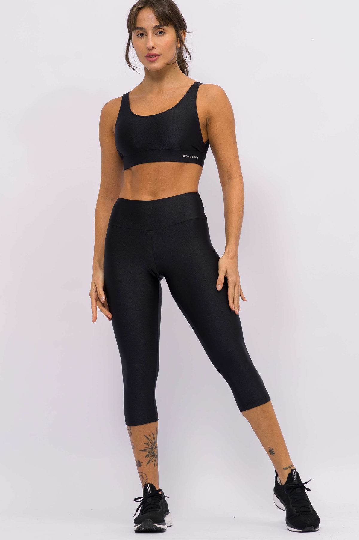 Conjunto Top e Corsário Track Preta