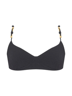 Top Meia Taça com Textura Noir